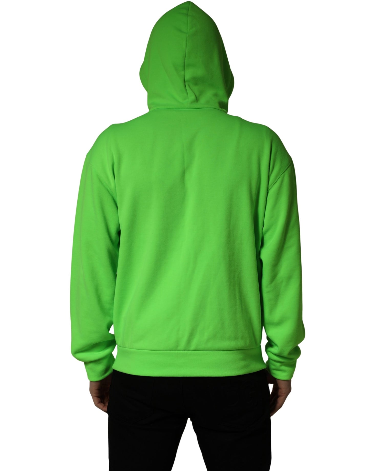 Dolce & Gabbana Green FullZip Fleece HoodedSweatshirt Sweater
