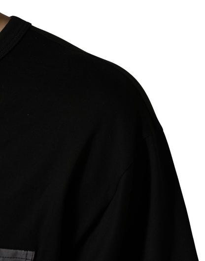 Camiseta oversize negra de camuflaje con bolsillo de Dolce & Gabbana