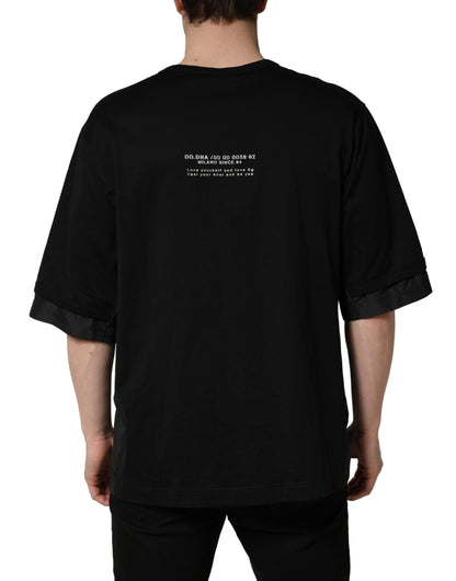 Camiseta oversize negra de camuflaje con bolsillo de Dolce & Gabbana