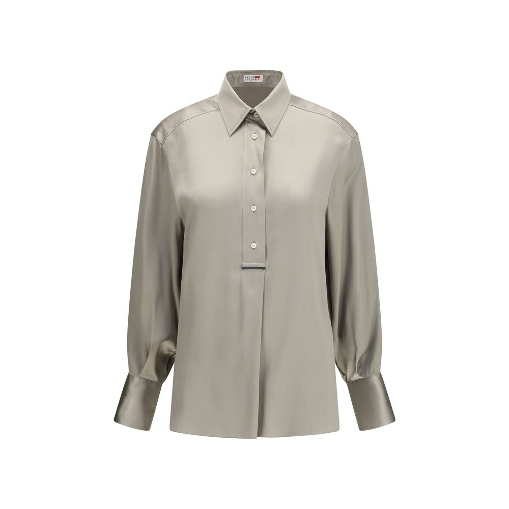 Brunello Cucinelli Bicolor Silk Shirt
