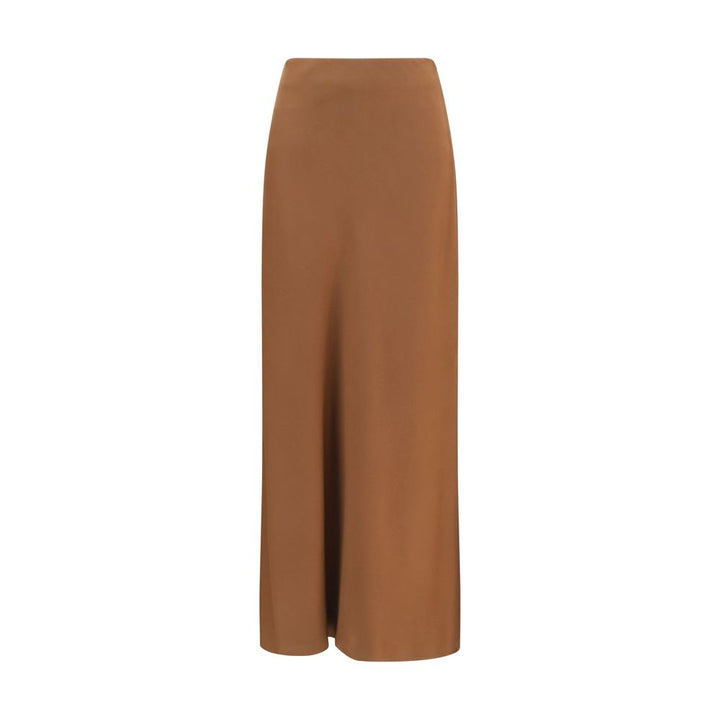 Falda midi Brunello Cucinelli de acetato marrón