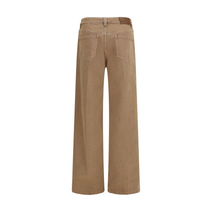 Jean droit marron en coton Brunello Cucinelli