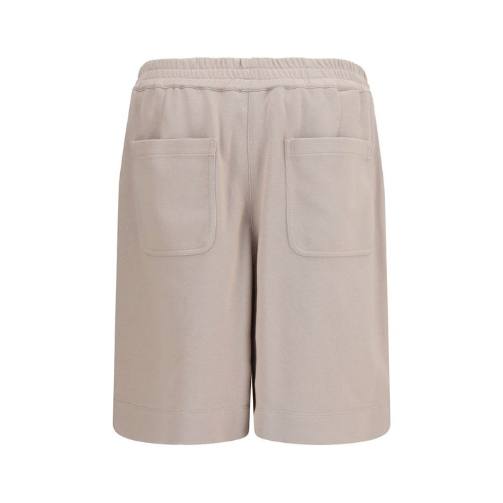 Pantalones cortos de algodón beige Brunello Cucinelli