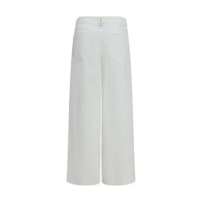 Pantalones informales de algodón blancos Brunello Cucinelli