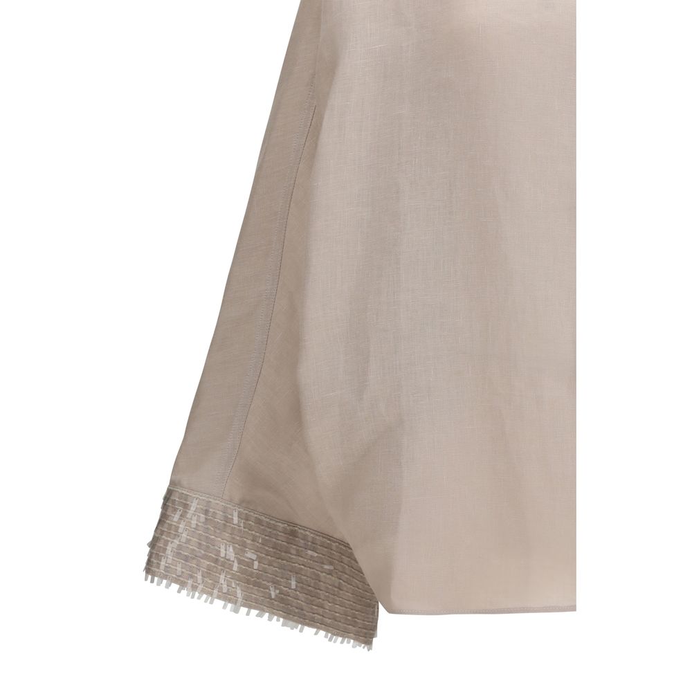 Brunello Cucinelli Beige Linen Shirt