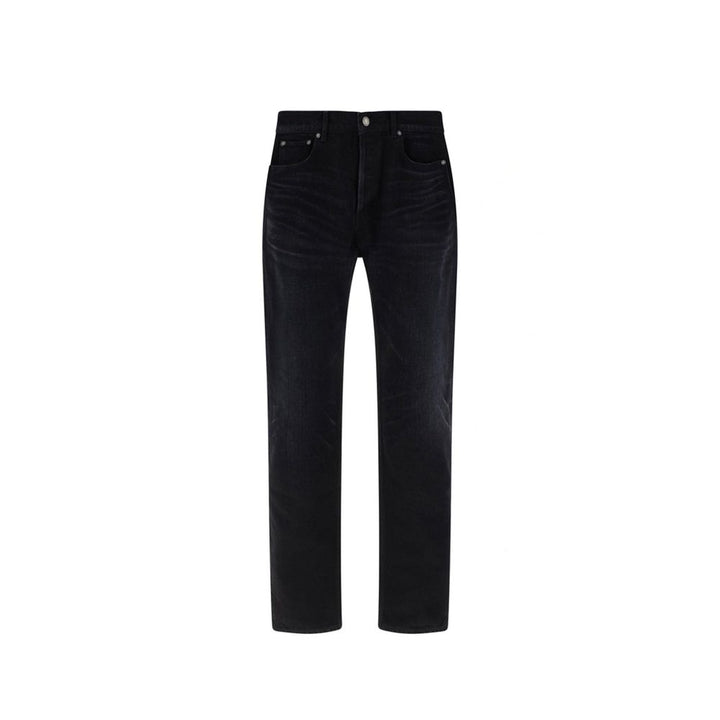 Saint Laurent Black Cotton Straight-Leg Jeans