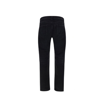 Saint Laurent Black Cotton Straight-Leg Jeans