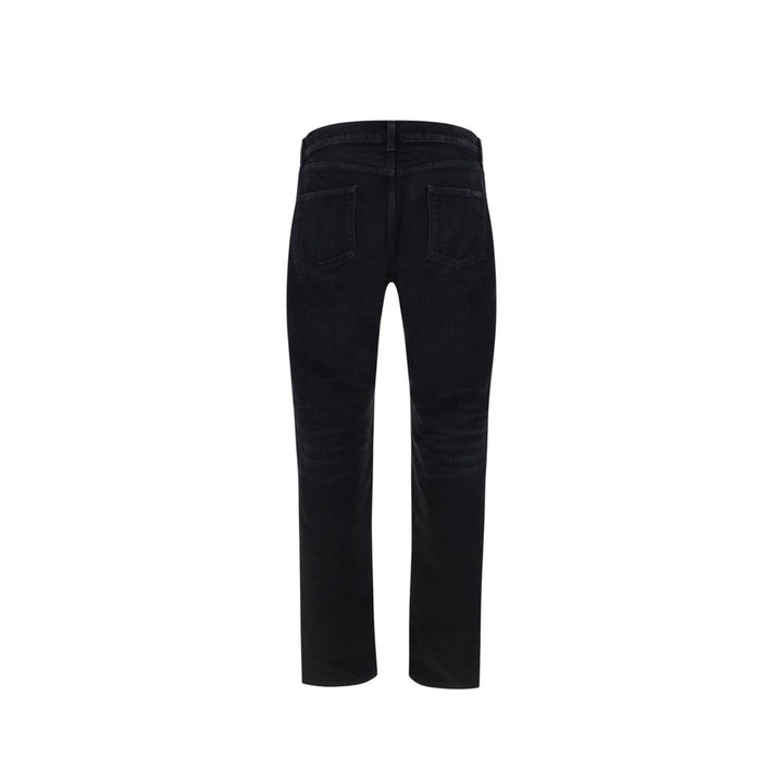 Saint Laurent Black Cotton Straight-Leg Jeans