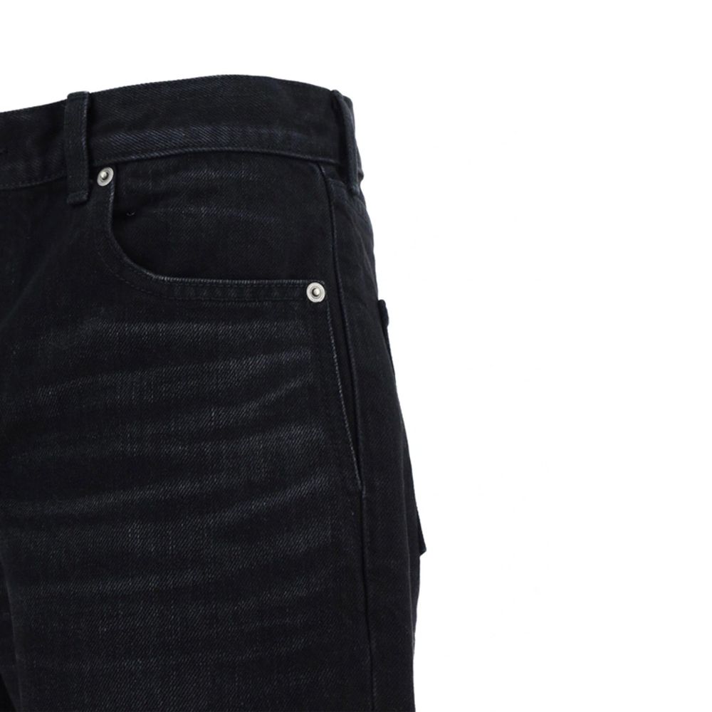 Saint Laurent Black Cotton Straight-Leg Jeans