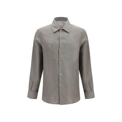 Camisa de vestir bicolor de lino Brunello Cucinelli