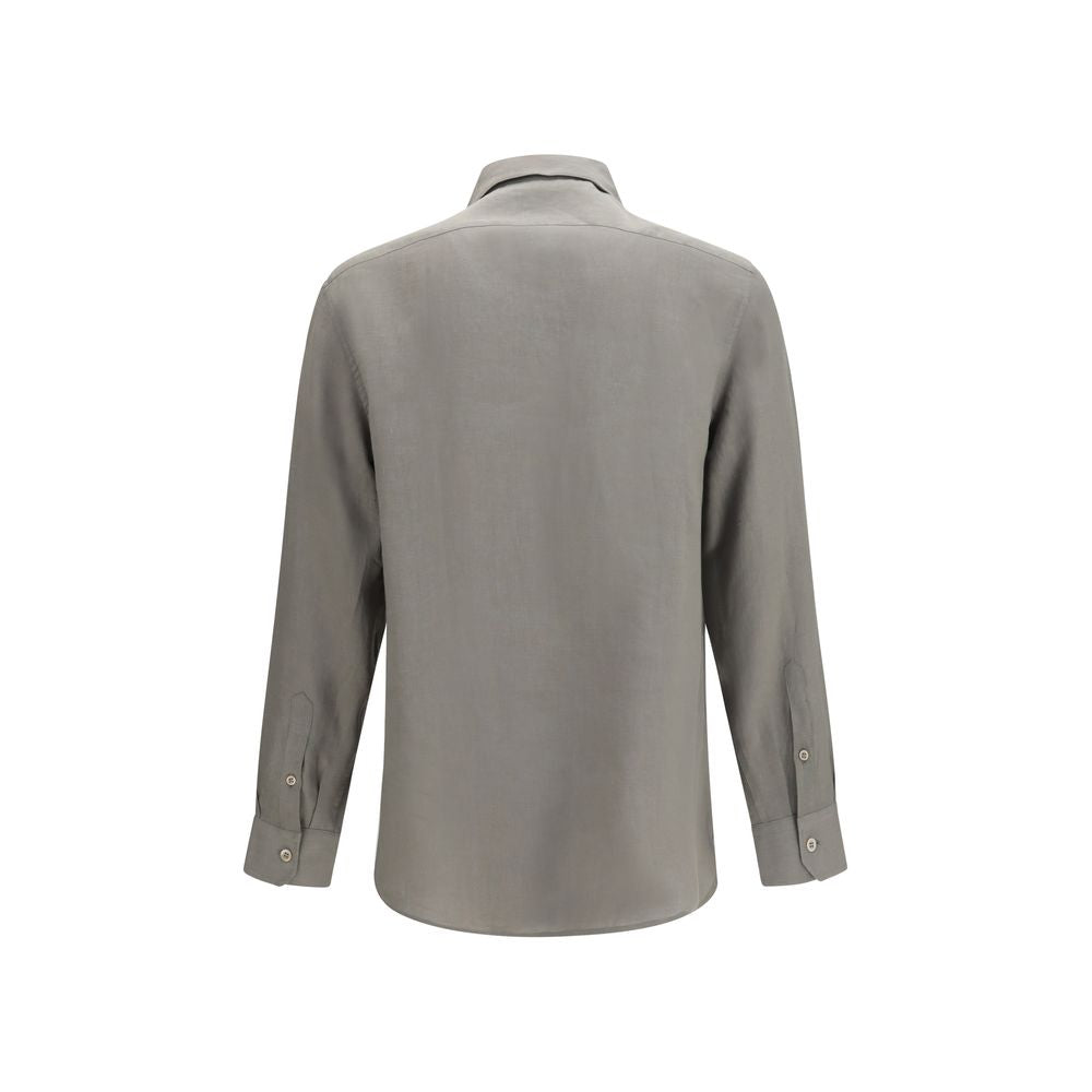 Camisa de vestir bicolor de lino Brunello Cucinelli