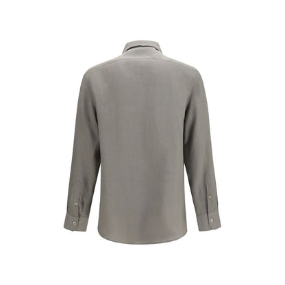Camisa de vestir bicolor de lino Brunello Cucinelli
