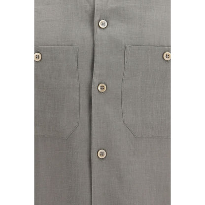Camisa de vestir bicolor de lino Brunello Cucinelli