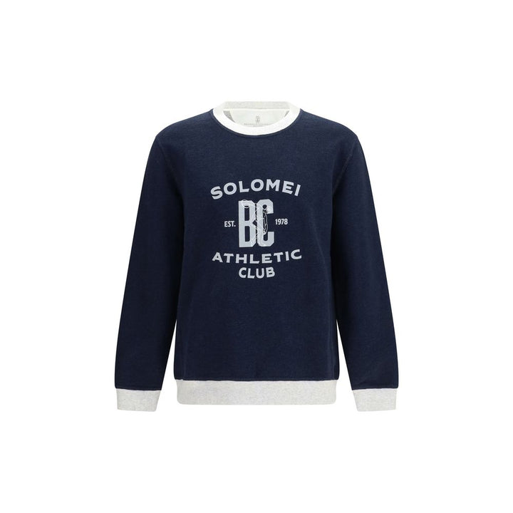 Brunello Cucinelli Blue Cotton Sweatshirt