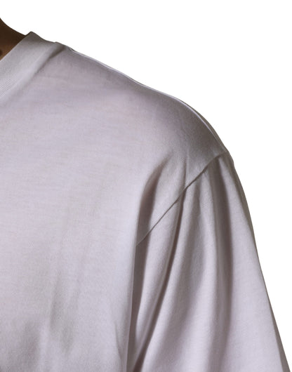 Camiseta de cuello redondo de algodón oversize blanca de Dolce & Gabbana para hombre