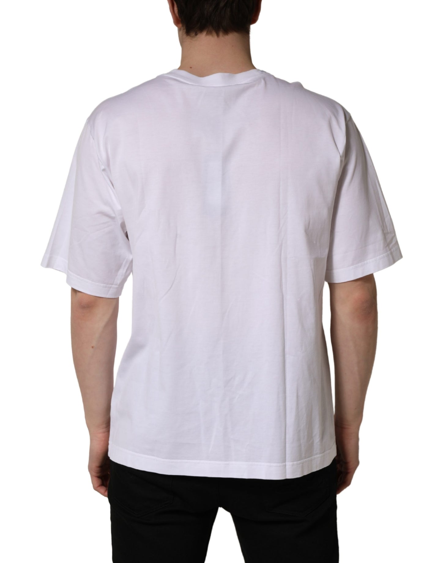 Camiseta de cuello redondo de algodón oversize blanca de Dolce & Gabbana para hombre