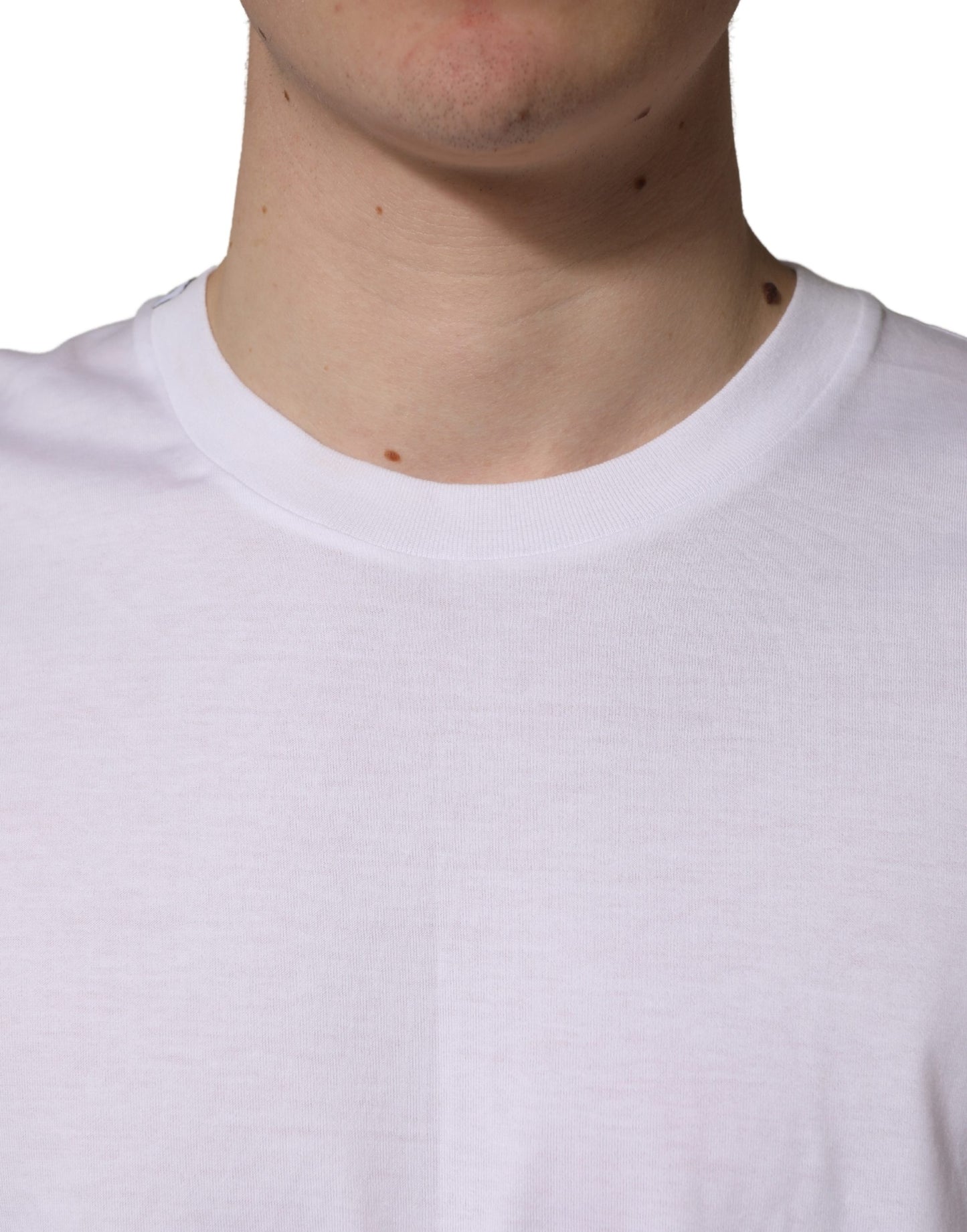Camiseta de cuello redondo de algodón oversize blanca de Dolce & Gabbana para hombre
