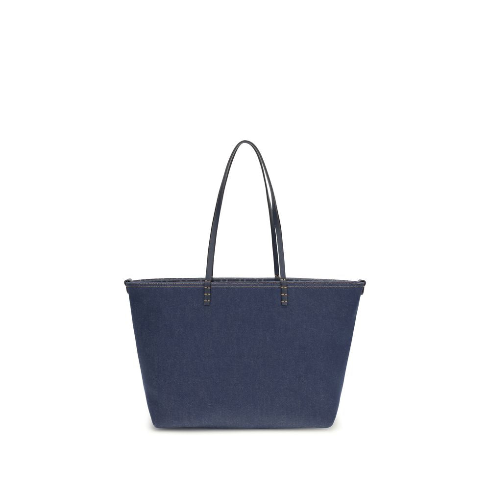 Bolso de hombro Fendi de algodón azul