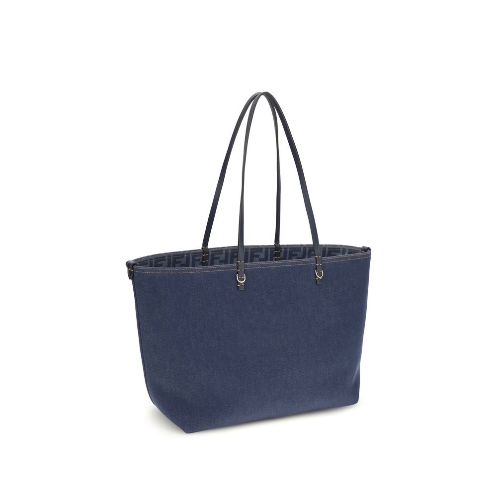 Bolso de hombro Fendi de algodón azul