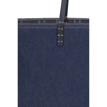 Bolso de hombro Fendi de algodón azul