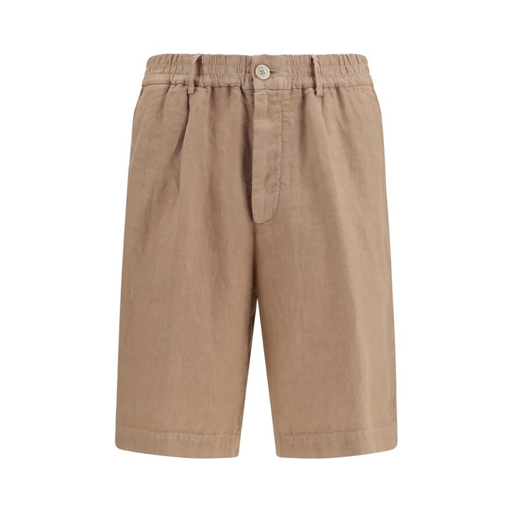 Brunello Cucinelli Brown Linen Bermuda Shorts