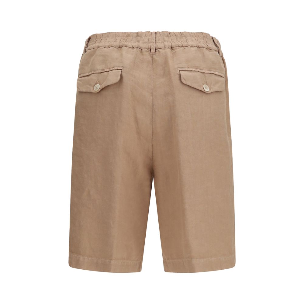 Brunello Cucinelli Brown Linen Bermuda Shorts