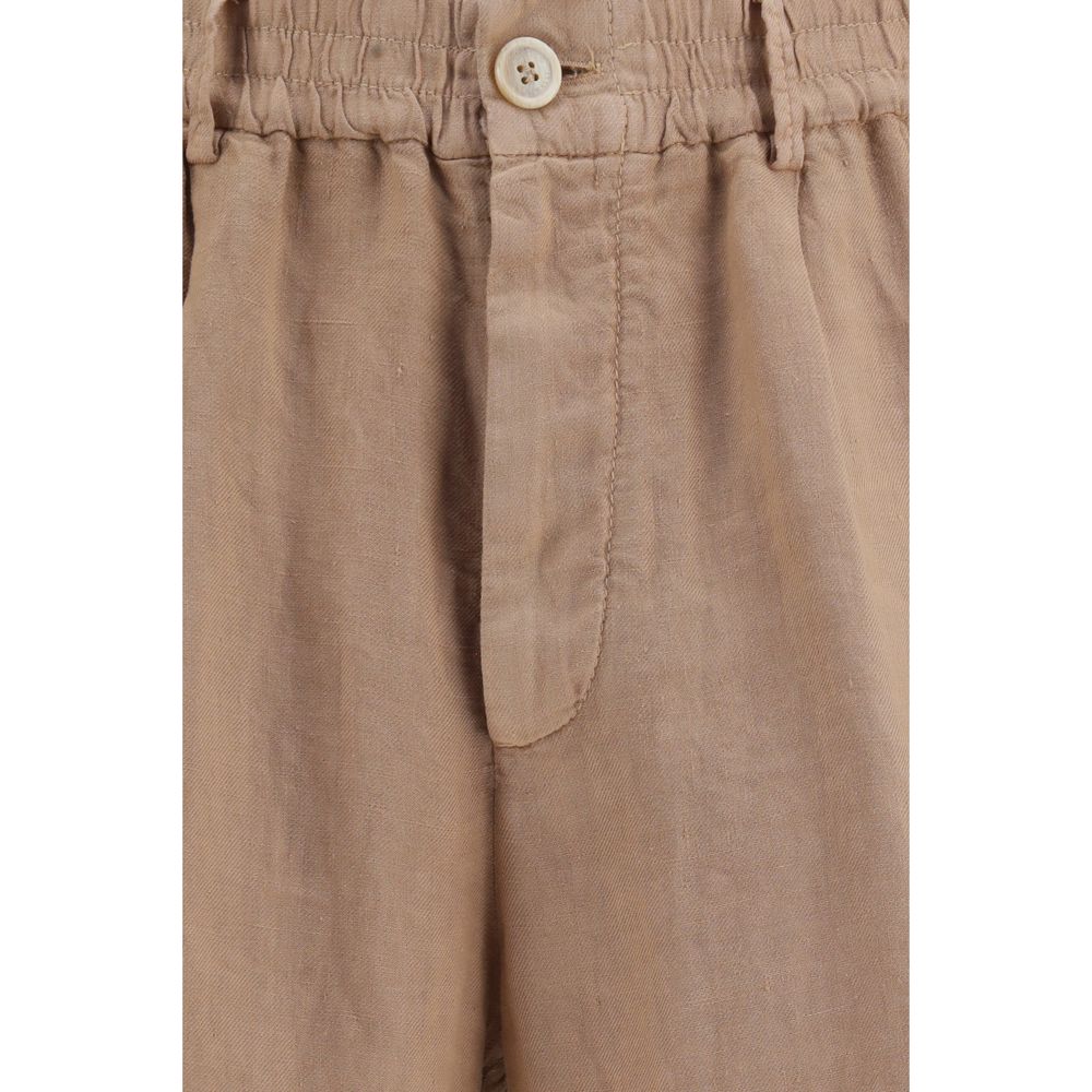Brunello Cucinelli Brown Linen Bermuda Shorts