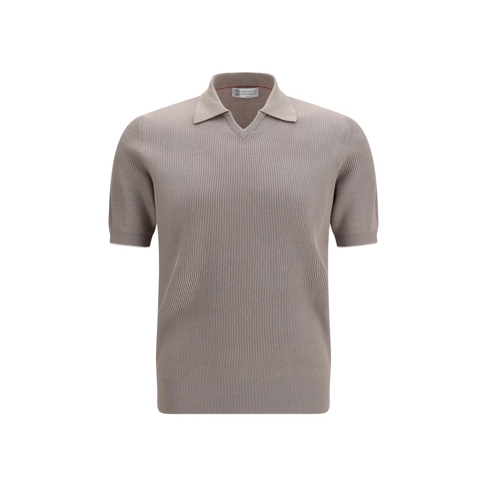 Polo Brunello Cucinelli en coton gris