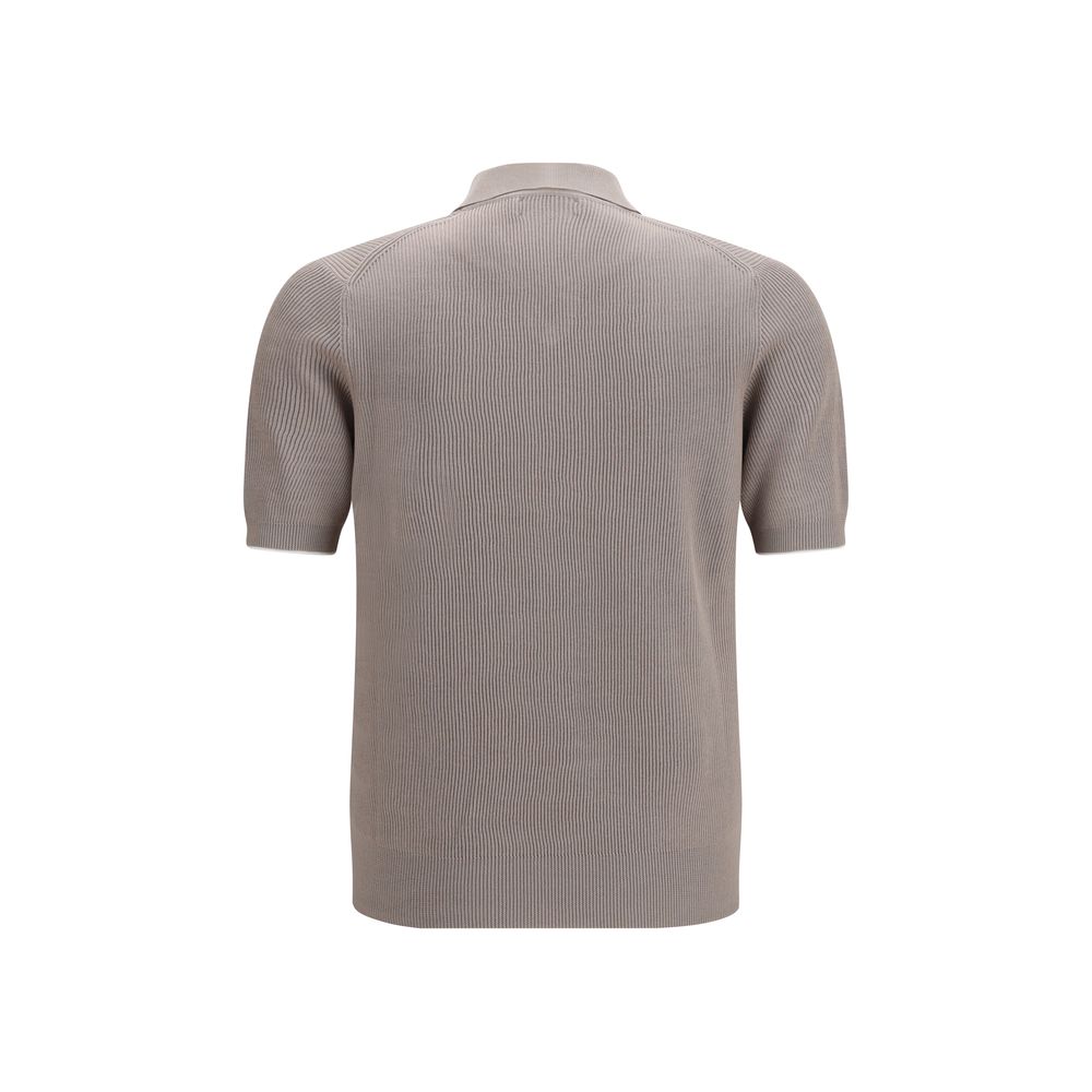 Polo Brunello Cucinelli en coton gris