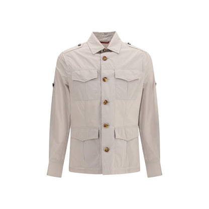 Abrigo beige de algodón Brunello Cucinelli