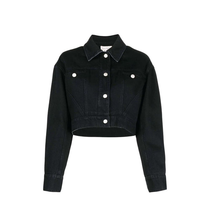 Alexander McQueen Chaqueta vaquera de algodón negro