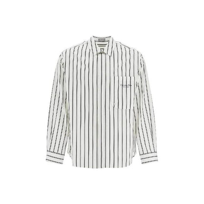 Chemise à motif en coton blanc Dior