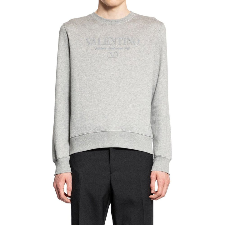Valentino Gray Cotton Sweatshirt