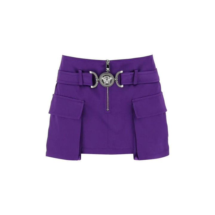 Minifalda Versace de viscosa morada