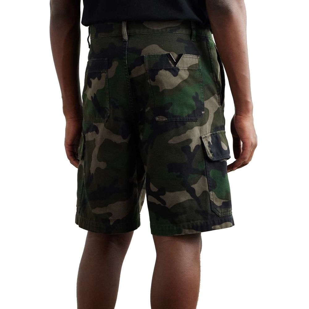 Valentino Bicolor Cotton Cargo Shorts