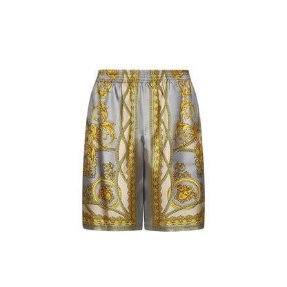 Versace Gray Silk Bermuda Shorts