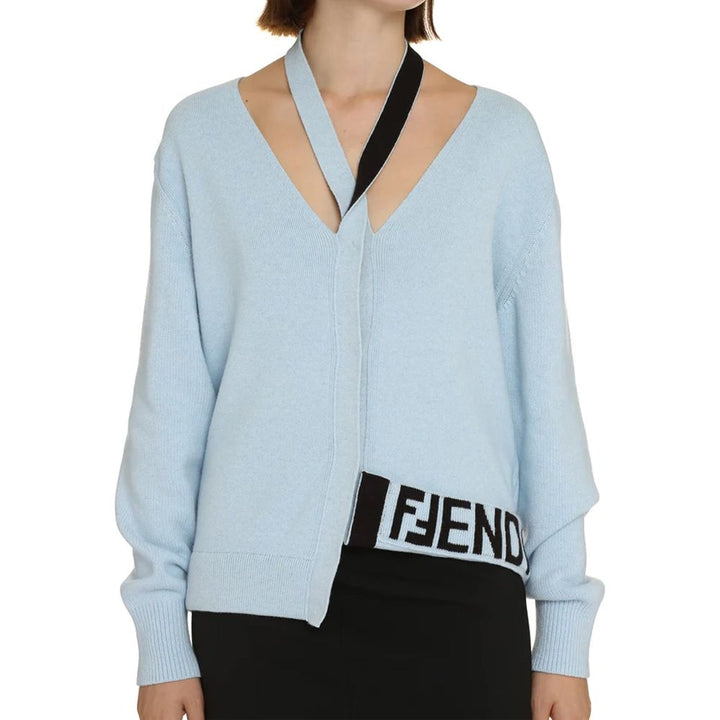 Cárdigan Fendi azul de cachemir