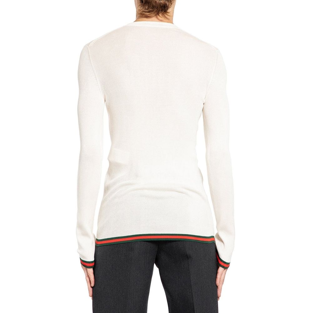 Camiseta de seda blanca Gucci