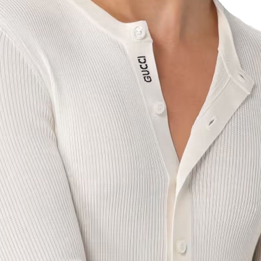 Camiseta de seda blanca Gucci