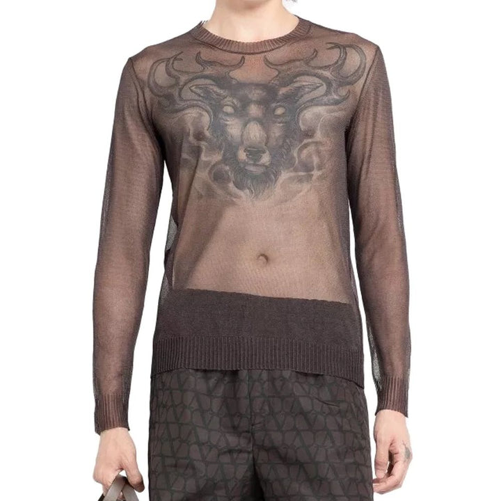 Valentino Brown Silk Sweatshirt