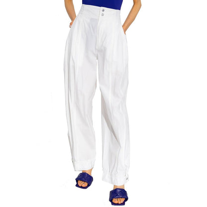 Pantalones casuales de algodón blanco de Bottega Veneta