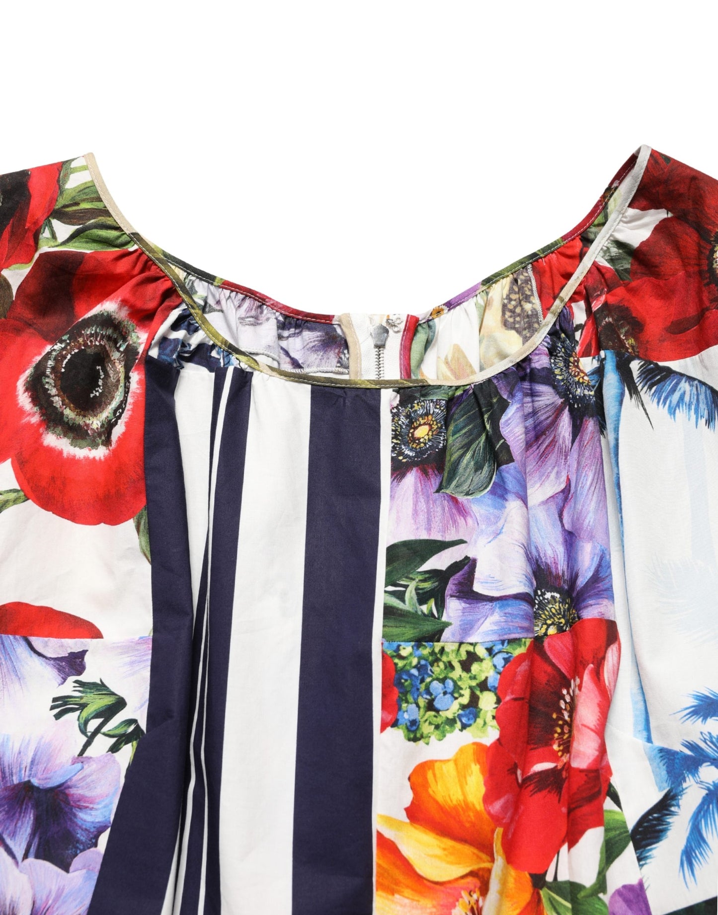 Dolce & Gabbana Multicolor Patchwork Cotton Poplin Mini Dress