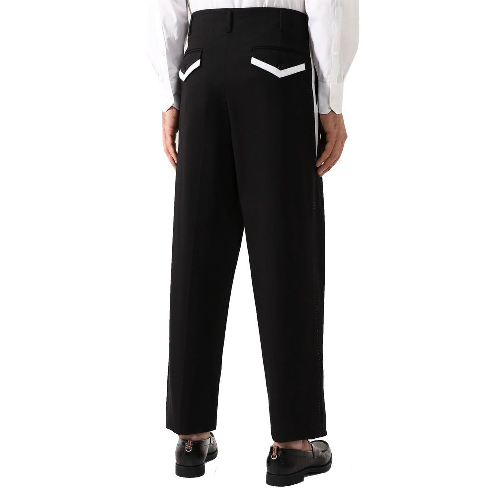 Pantalones informales de algodón negros de Dolce & Gabbana
