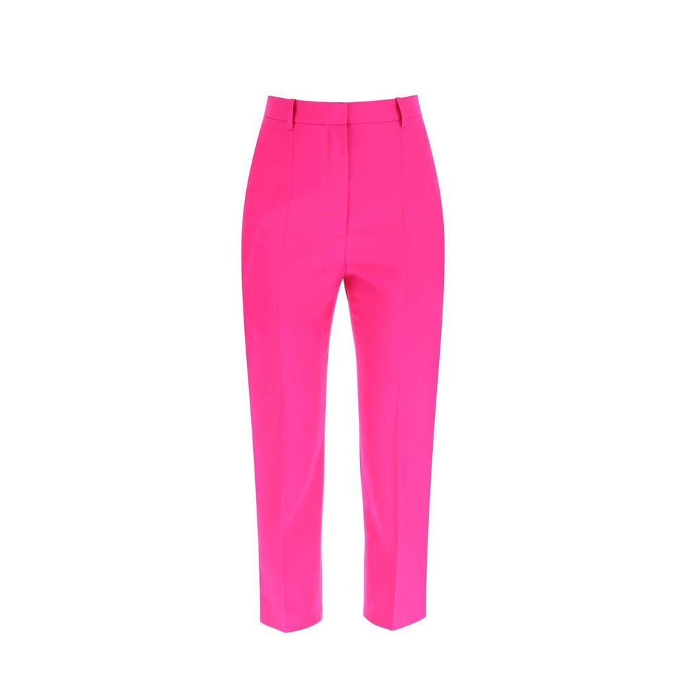 Pantalones Recortados Multicolor de Lana Alexander McQueen