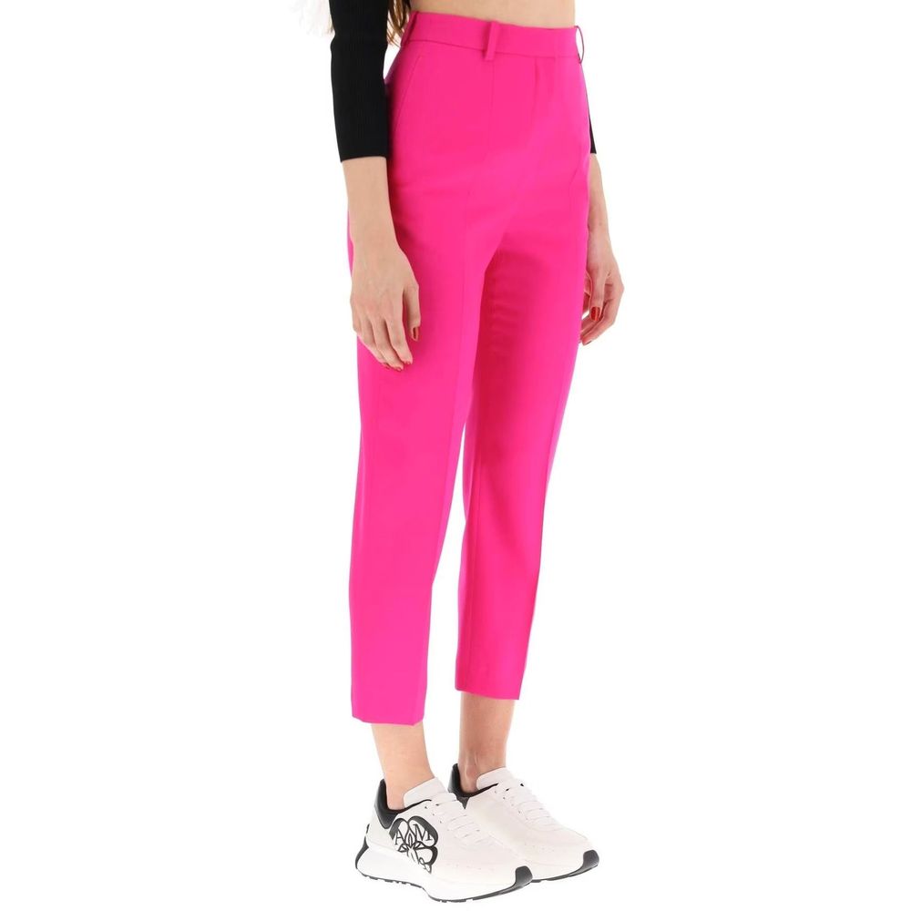 Pantalones Recortados Multicolor de Lana Alexander McQueen