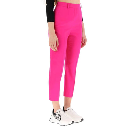 Pantalones Recortados Multicolor de Lana Alexander McQueen