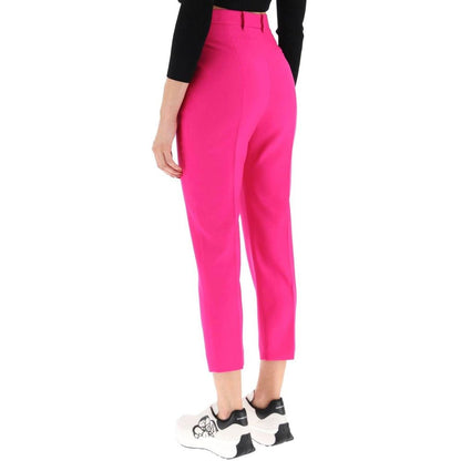 Pantalones Recortados Multicolor de Lana Alexander McQueen