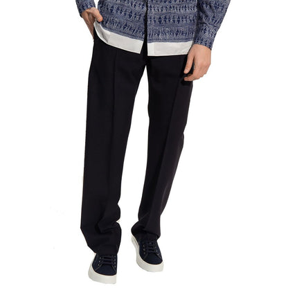 Pantalones casuales de algodón azul Salvatore Ferragamo