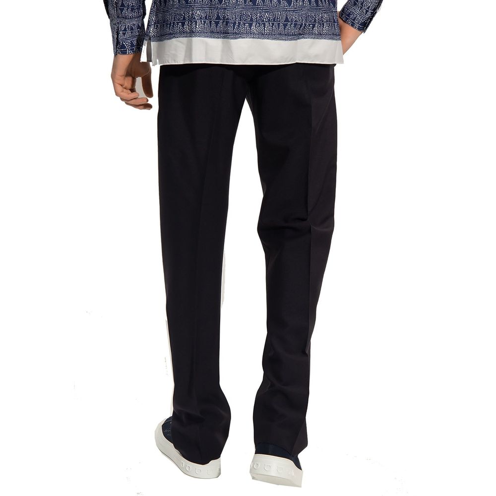 Pantalones casuales de algodón azul Salvatore Ferragamo