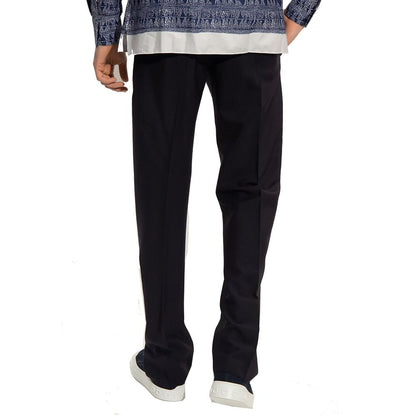 Pantalones casuales de algodón azul Salvatore Ferragamo